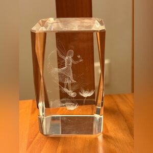 2” x 3” Crystal Fairy/Dragonfly Laser Etched Paperweight